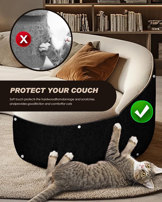 Cat Scratch Furniture Protector, Trimmable Self-Adhesive Carpet, DIY Climb Cat - Image 6