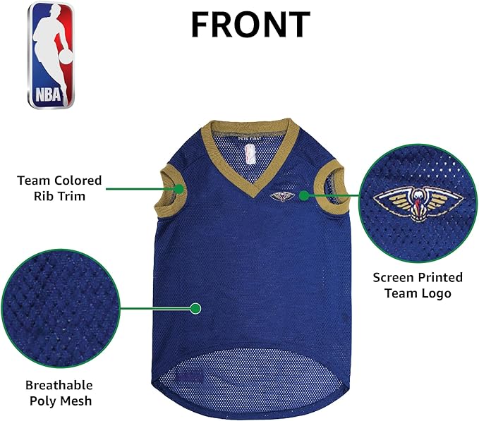 Pets First NBA NEW ORLEANS PELICANS DOG Jersey, Medium - Image 5