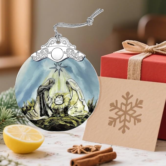 Stained Glass Nativity Ornament, Religious Christmas Ornaments, Christmas - Image 6