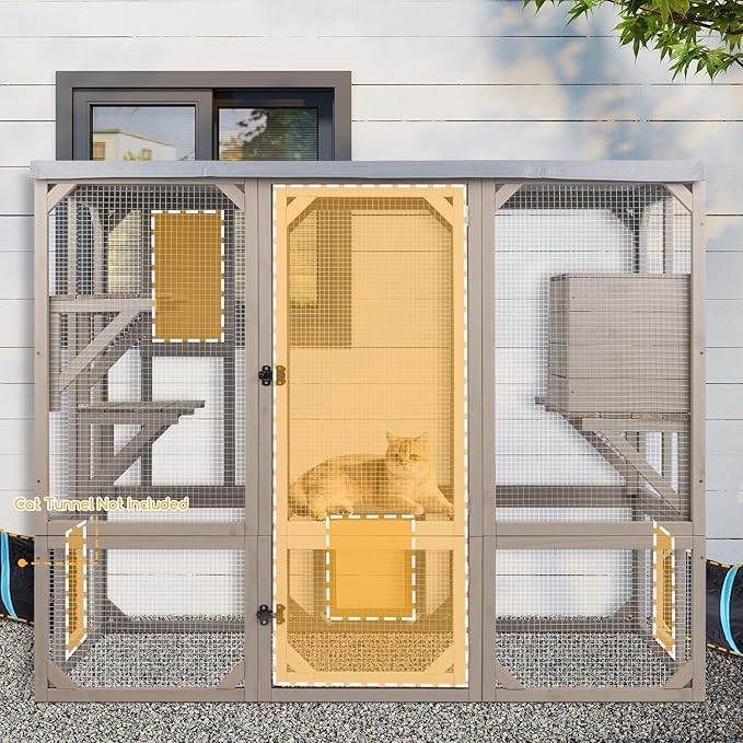 Ketive Catio Outdoor Cat Enclosure, Wooden Cat Catio, Large Weatherproof Cats - Image 4