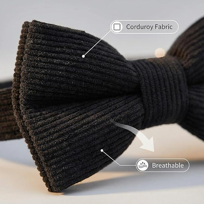 THAIN Dog Collar with Bow Tie Corduroy, Breathable&Adjustable Quick Release - Image 4