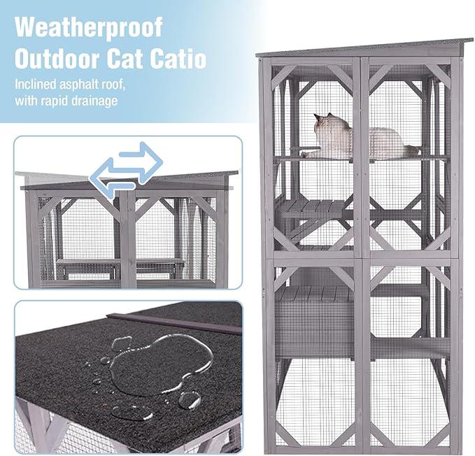 Large Catio Outdoor Cat Enclosure, 71.1’’ Cat House - Image 4