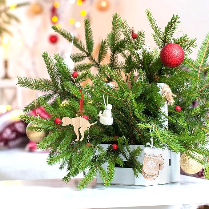 Pet Dog Christmas Ornament, Wooden Christmas Tree Decorations Naughty Quirky - Image 5
