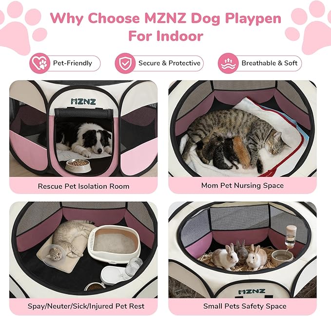 Dog Playpen, Portable Puppy Pet Crate Indoors - Image 4