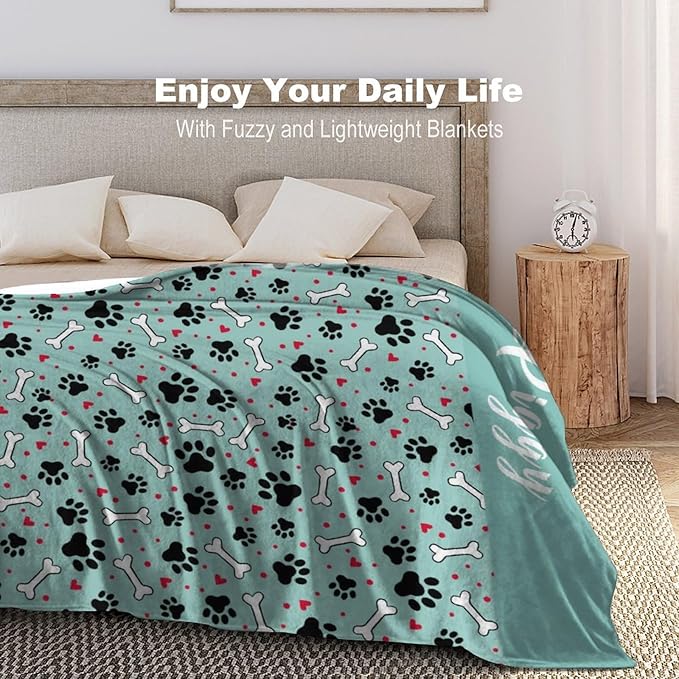 Personalized Paw Print Dog Blanket - Image 2