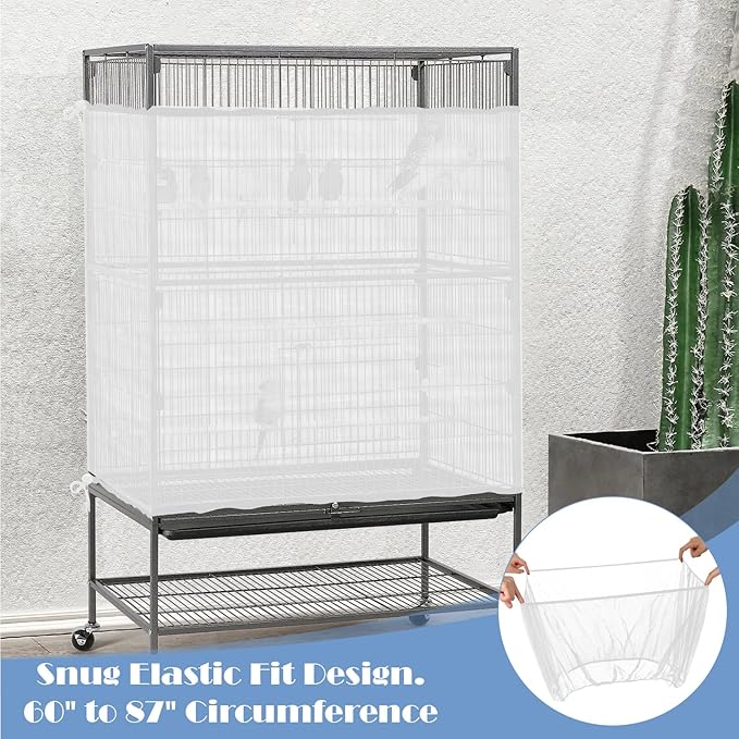 Trinkrittey Large Bird Cage Seed Catcher, 31 x 118 inches Adjustable Large Bird - Image 6