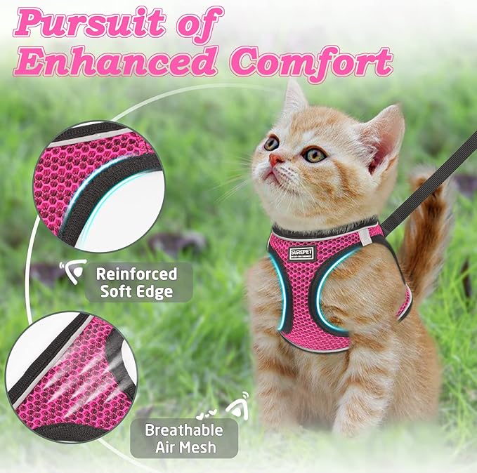 Cat Harness and Leash for Walking Escape Proof, Adjustable Kitten Vest Harness - Image 2
