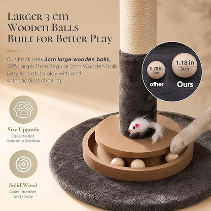 35 Inch Cat Scratching Post, Eucalyptus Sisal Rope Cat Tree Tower - Image 3