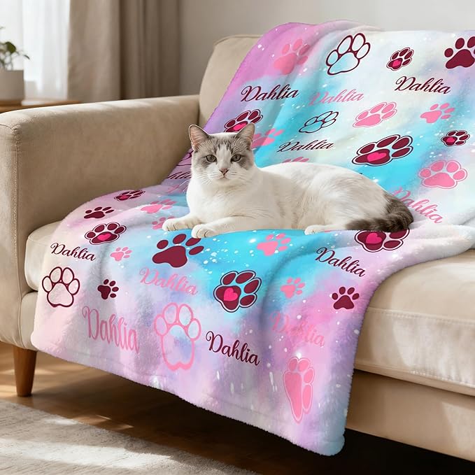 Custom Blanket with Dog Name Personalized Funny Throw Blankets Soft Warm Fleece - Image 3