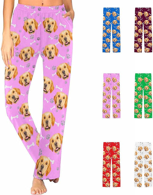Personalized Pajama Pants for Women Custom Photo Face Printed Pajama Bottoms by FunStudio