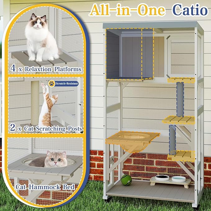 PetsCosset 63.5"H Catio Outdoor Cat Enclosure - Image 2