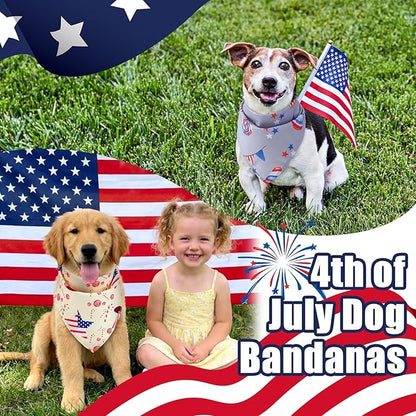 Huhumy 150 Pcs 250th Anniversary Dog Bandanas 4th of July Patriotic Pet - Image 4