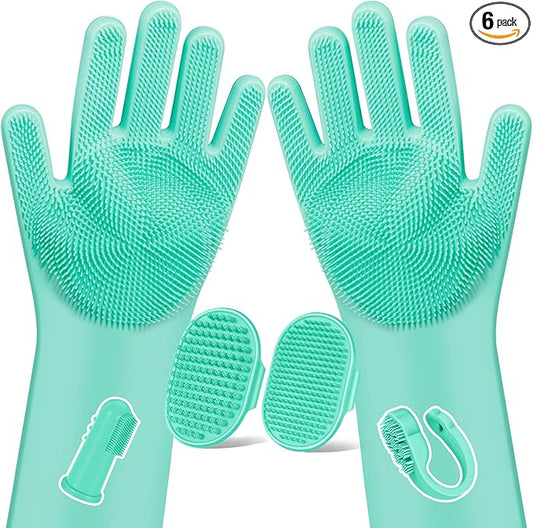 Augwind 6PCS Pet Grooming Kit for Dogs, Cats and Horses | Dog Washing Gloves | by Augwind