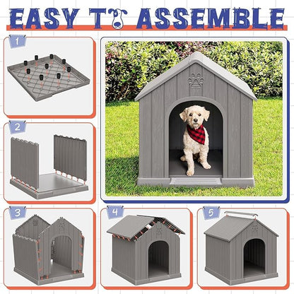Bifanuo Dog House Outdoor Indoor, Plastic Small Dog House-Weatherproof Design - Image 7