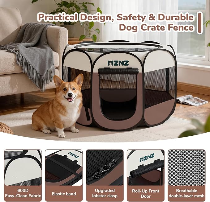Dog Playpen, Portable Puppy Pet Crate Indoors - Image 7