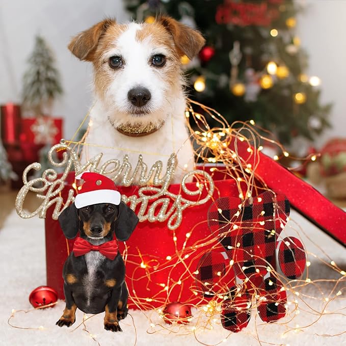 Kathfly 36 Pcs Dog Ornaments for Christmas Tree Wooden Dog Christmas Ornaments - Image 6