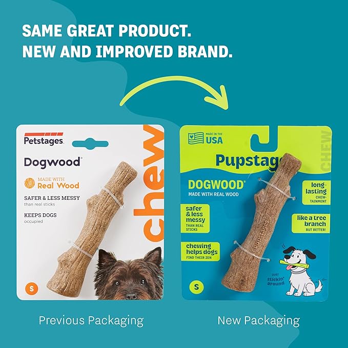 Pupstages Dogwood Dog Chew Toy, Made in the USA – Real-Wood Blend, Natural - Image 7
