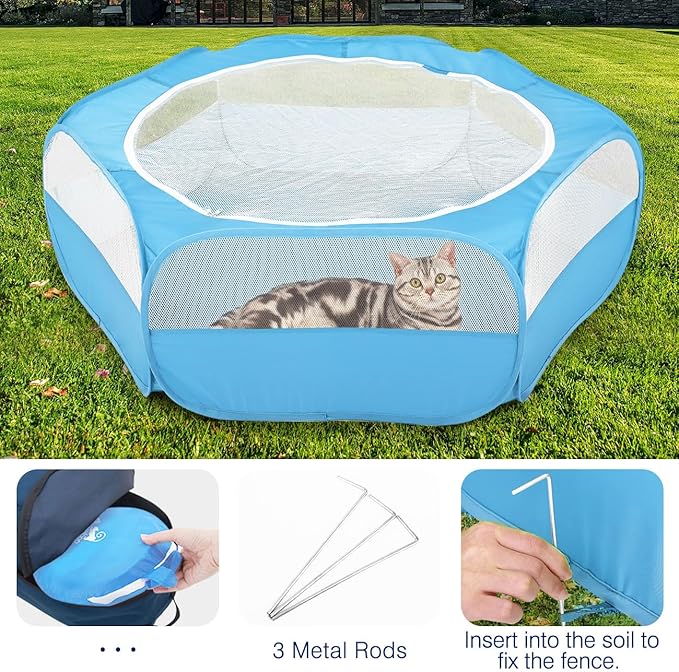 Pawaboo Small Animals Playpen, Waterproof Small Pet Cage Tent - Image 5