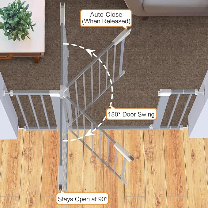 Cumbor 30-46" Baby Gate for Stairs, Gifts for Mom-Auto Close Dog Gate for The - Image 3