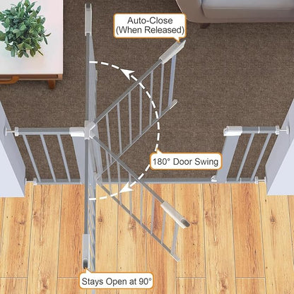 Cumbor 30-46" Baby Gate for Stairs, Gifts for Mom-Auto Close Dog Gate for The - Image 3