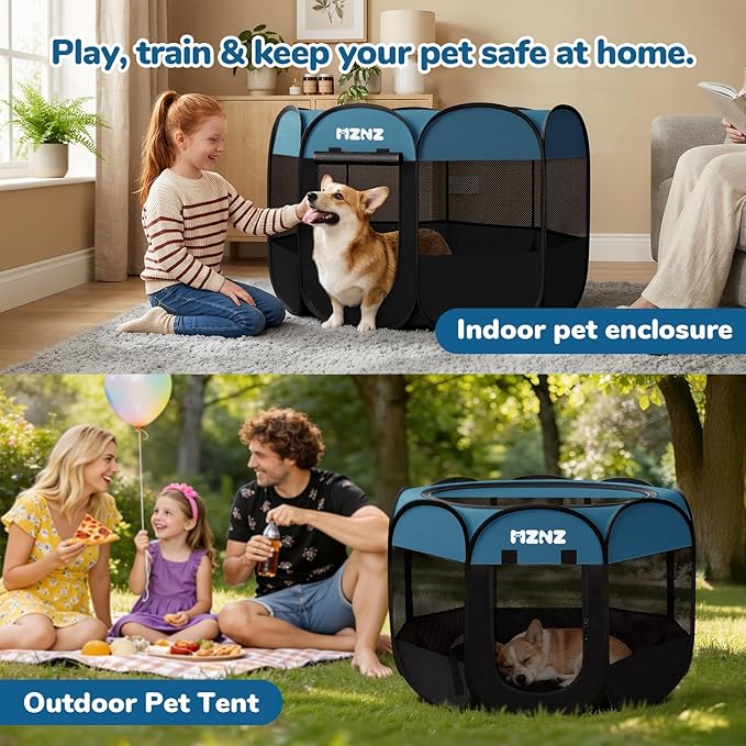 Dog Cat Playpen, Portable Puppy Pet Crate Indoors - Image 5