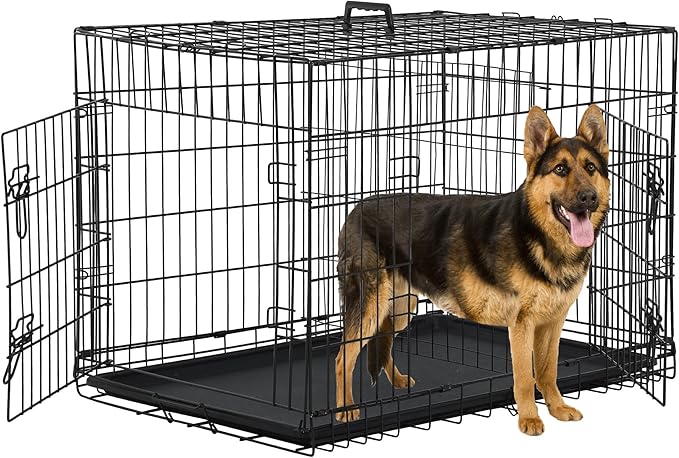 Dog Crate, 42 inch, Collapsible Metal Dog Crate by TFFnew