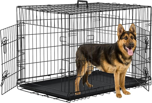 Dog Crate, 42 inch, Collapsible Metal Dog Crate by TFFnew