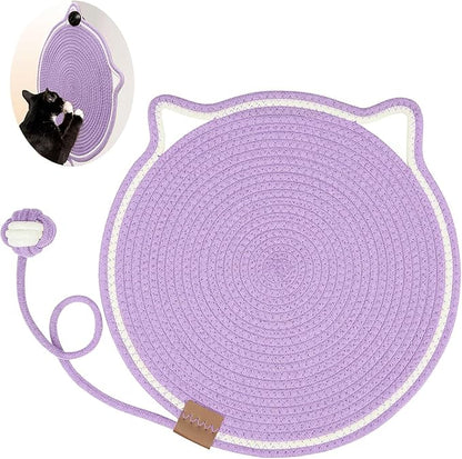 Letalong Cat Scratcher Mat, Natural Cotton Rope Cat Scratch Pad, 15.7'' Round by LetalongPetSupplies