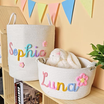 JUPPE Pet Dog Basket with Personalized Name, Dog Toys Storage Organizer Custom - Image 9