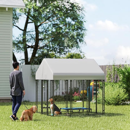 PawHut Outdoor Dog Kennel with Roof, UV-Resistant & Waterproof Cover, - Image 2