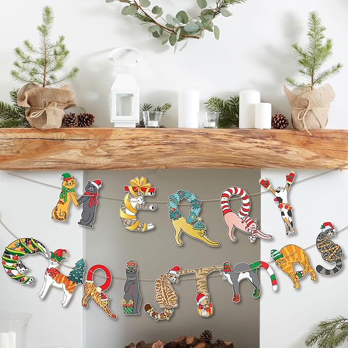 Cats Merry Christmas Garland - Image 3