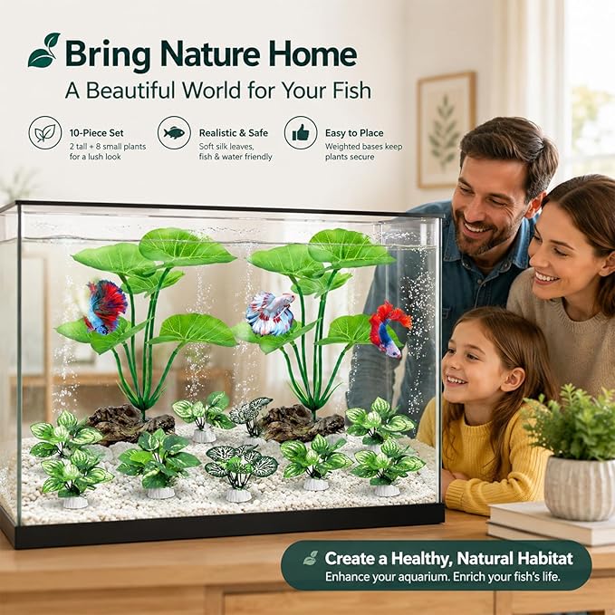 10 Pack Silk Aquarium Plants Fish Tank Decorations - Image 4