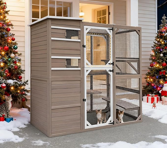 Ketive Catio Outdoor Cat Enclosure, Large Cat House Cat Cage Condo Indoor by Ketive