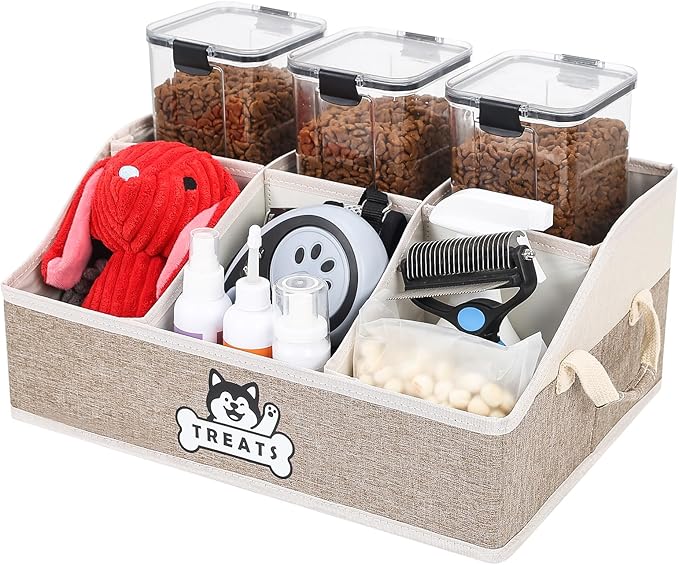 Dog Treat Container Basket for Countertop, Foldable Pet Toy Box for Living Room by Unknown