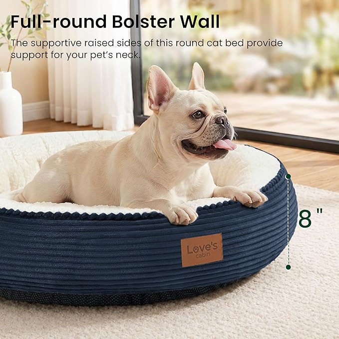 Love's cabin Round Donut Cat and Dog Cushion Bed, 30in Pet Bed - Image 6