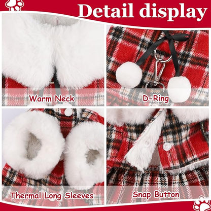 Sebaoyu Dog Sweater Dress, Winter Cute Warm Fleece Dog Sweater Dresses - Image 3