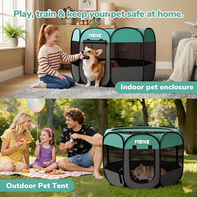 Dog Playpen, Portable Puppy Pet Crate Indoors - Image 5