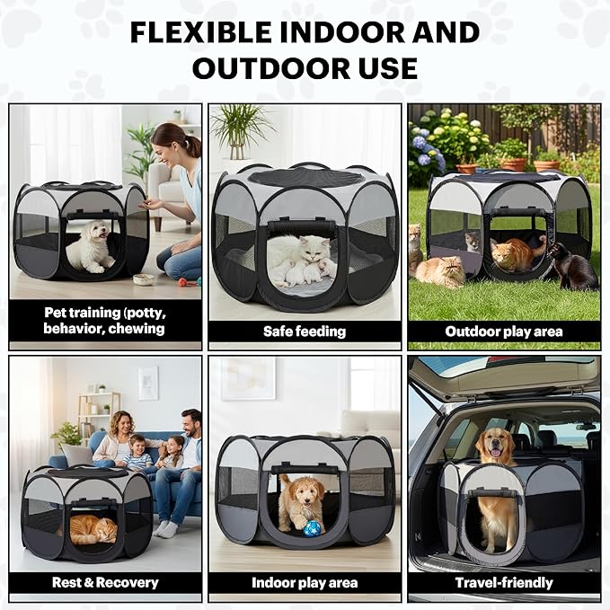 LAFYETTE. - USA Based, Dog Cat Playpen, Puppy Kitten Pet Playpen Indoor Outdoor - Image 2