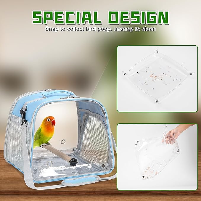 Small Bird Carrier, Large Window Travel Cage - Image 5