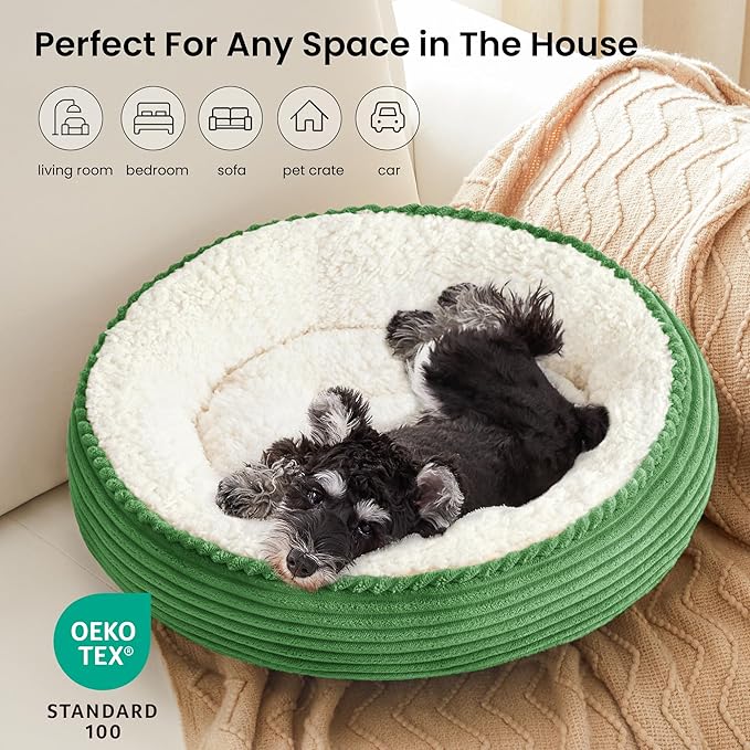 Love's cabin Round Donut Cat and Dog Cushion Bed, 24in Pet Bed - Image 6