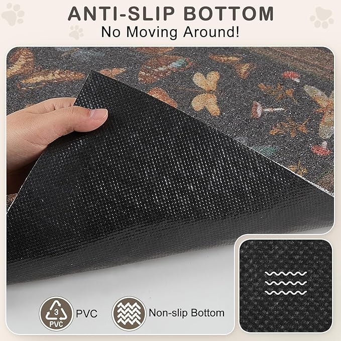 Unicorn Catcher Cat Litter Mat 24" x 15" Non-Slip Litter Box Mat Washable - Image 3
