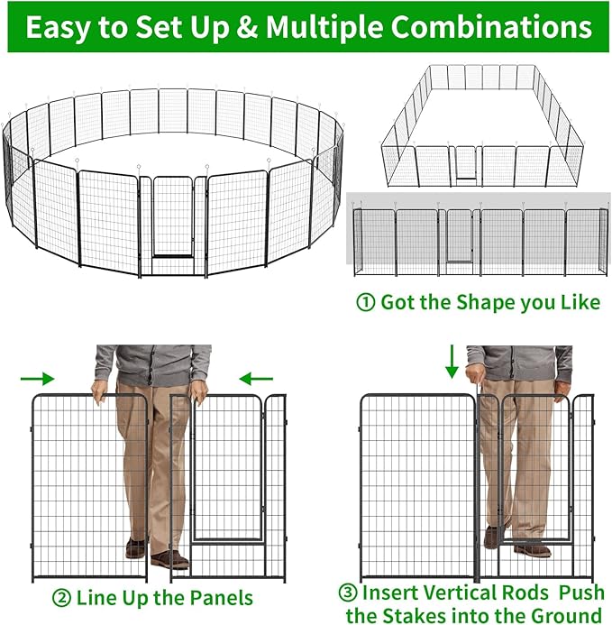 Kfvigoho Dog Playpen Outdoor Extra Wide 24 Piece Panels Heavy Duty Dog Fence - Image 6