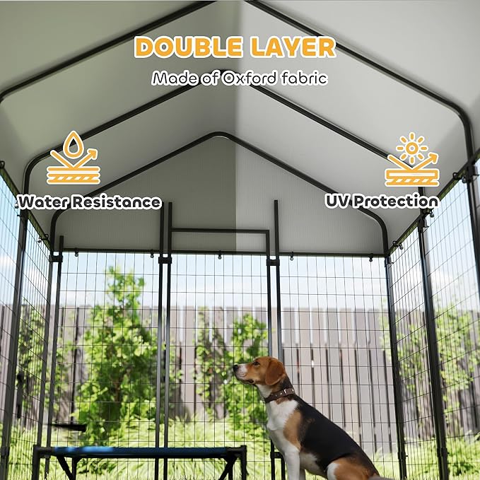 PawHut Outdoor Dog Kennel with Roof, UV-Resistant & Waterproof Cover, - Image 5