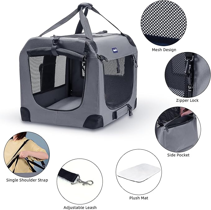 Petprsco Portable Collapsible Dog Crate, Travel Dog Crate 24x17x17 - Image 4