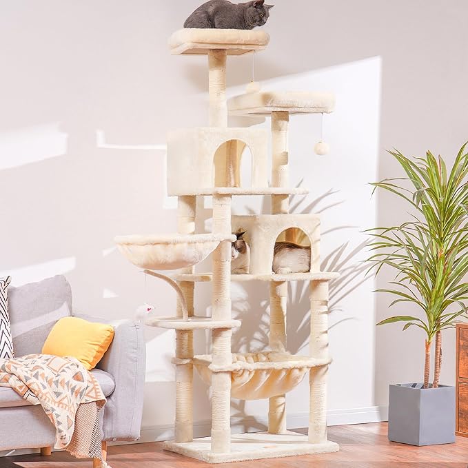 Heybly Cat Tree, 70 inches Tall Cat Tower condo - Image 3