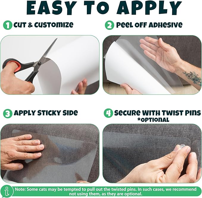 FixZilla Anti Cat Scratch Furniture Protector, Easy-to-Apply Scratching - Image 3