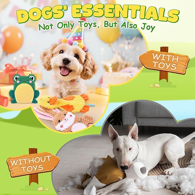 XIUGOAL Dog Toys to Keep Them Busy, 3 Pack No Stuffing Interactive Dog Toys - Image 7