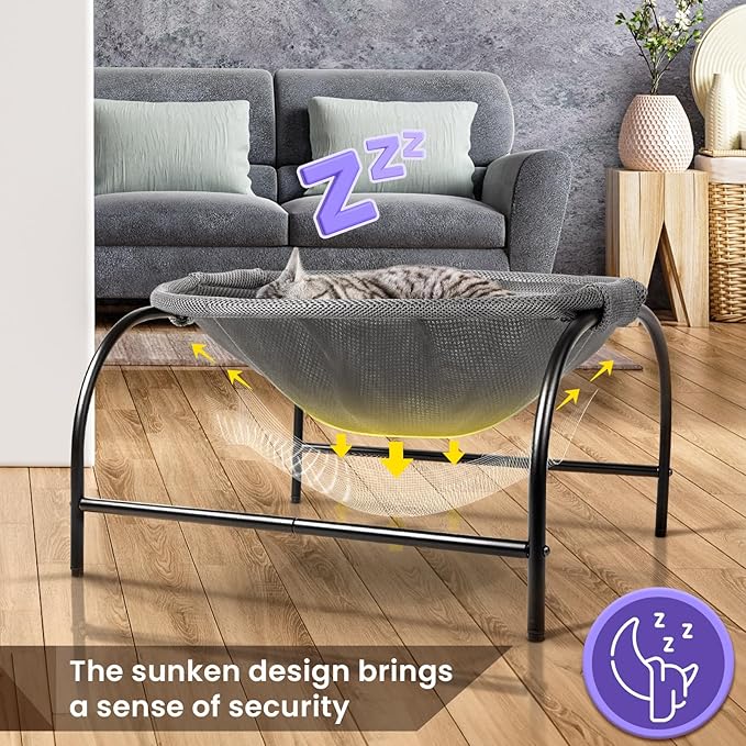 JUNSPOW Cat Bed Dog Bed Pet Hammock Bed Free-Standing Cat Sleeping Cat Supplies - Image 2