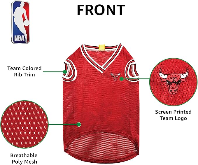 Pets First NBA CHICAGO BULLS DOG Jersey, X-Small - Image 6