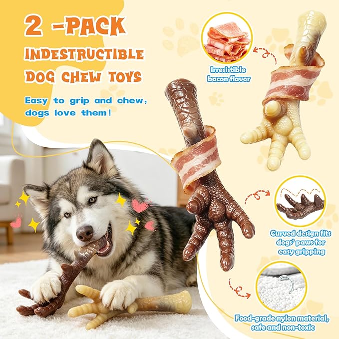 WOWBALA Dog Toys for Aggressive Chewers, 2 Pack Indestructible Dog Toy for - Image 2